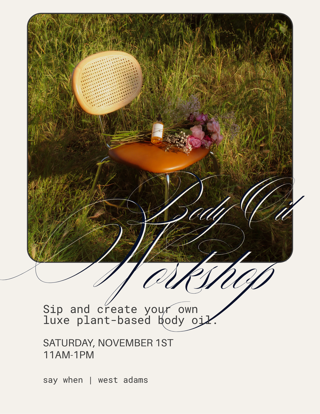 Body Oil Workshop – (Los Angeles) | Sat, Nov 1st 11am-1pm